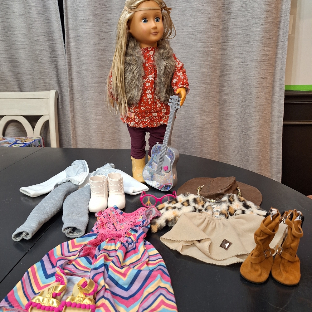 Our Generation 18 Inch Doll with Guitar & 4 Total Outfits - Picture 7 of 8